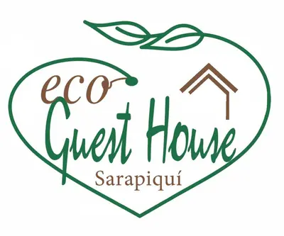 a vector illustration of a green heart with the words eco great house sappuch at Eco Guest House - Sarapiquí 1 in Sarapiquí