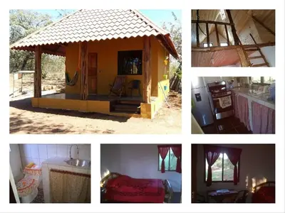 a collage of pictures of a small house at Casa bungalow Ital-Tico in Paraíso