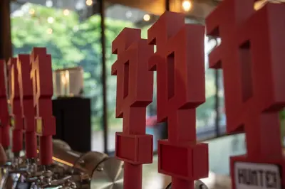 a group of red numbers on display in a store at Hotel Aeropuerto in Alajuela City