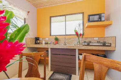 a kitchen with a sink and a window at Casa Monarca - Monteverde in Monteverde Costa Rica