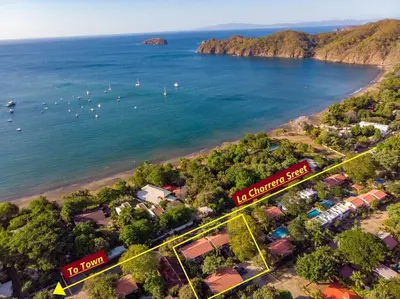 an aerial view of a beach and the ocean at Coco Beach Home in Coco