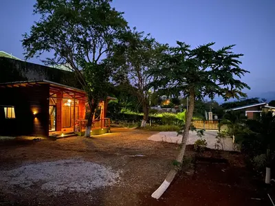 a house with a tree in front of it at Hoja Azul in Hojancha