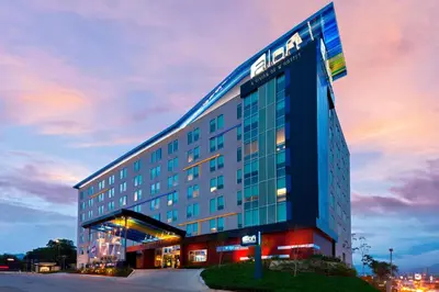a building with an intel sign on the side of it at Aloft San Jose Hotel, Costa Rica in San José