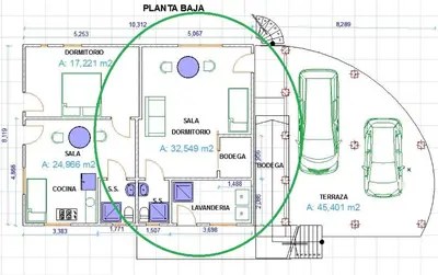 a drawing of a plan of a house at Casa La Guaria in Sámara