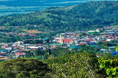 a view of a city from a mountain at Eco Granja Don Lolo in Quesada