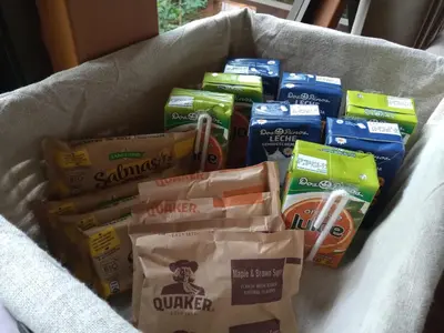 a box filled with different types of paper bags at Quality Cabins Monteverde in Monteverde Costa Rica