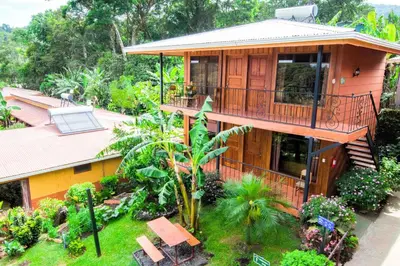 an aerial view of a house at Hotel Cipreses in Monteverde Costa Rica