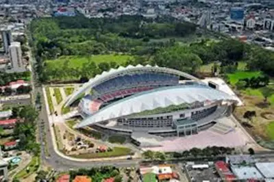 an overhead view of a stadium with a building at Hotel Quinta Avenida in San José