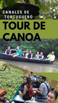 a group of people in a canoe on a river at Casa turtle Bogue in Tortuguero