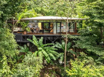 a house in the middle of the forest at The Green House, Santa Teresa - Adults Only in Santa Teresa Beach