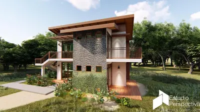 a rendering of a house in a park at Puma Meraki Mountain View Monteverde in Monteverde Costa Rica