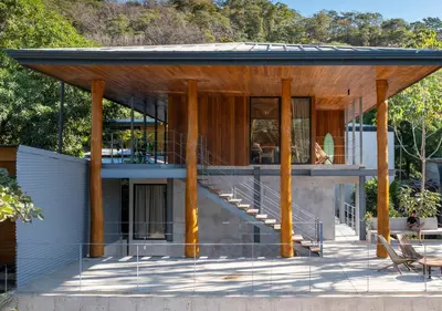 a house under construction with a roof at Somos in Santa Teresa Beach