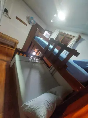 an overhead view of a bedroom with two bunk beds at Nice Place Hostel in Fortuna