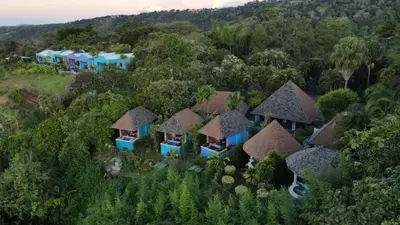 an aerial view of a resort in the jungle at Xandari Resort & Spa in Alajuela City