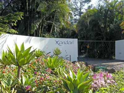 a sign at the entrance to the kent garden at Xandari Resort & Spa in Alajuela City