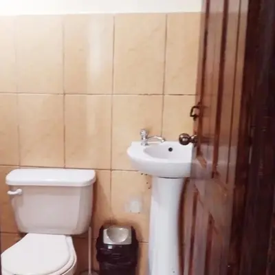 a bathroom with a white toilet and a sink at Apartamento 2 habitaciones - Morpho CR in Tejar