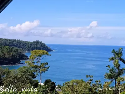 a view of the ocean from a mountain at Bella Vista Corcovado in Drake
