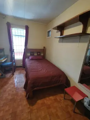 a bedroom with a large bed and a window at Casa Kitus in San José