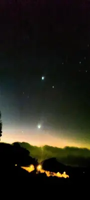 a view of the night sky with the moon and stars at Casa Chicua in Sabanilla