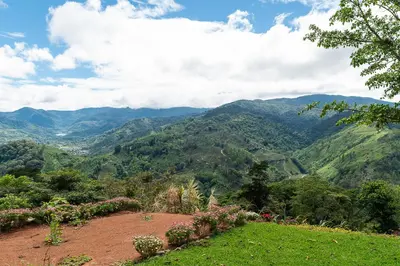 a view of the mountains from a hill at Casa Sofia, a Gem Close to Orosi Thermal Pools! in Orosí