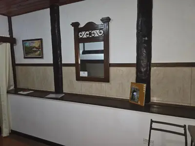 a mirror sitting on top of a counter at Casa Irazú in Cartago