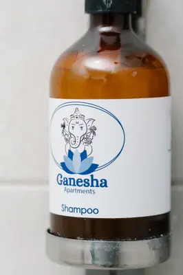 a bottle of ginger beer with a label on it at Apartamentos Ganesha Jacó in Jacó