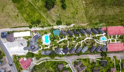 an overhead view of a parking lot with buildings at Hotel Lavas Tacotal in Fortuna