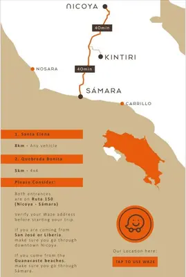 a map of santorini and a map of santoriana at Kintiri Glamping in Nicoya