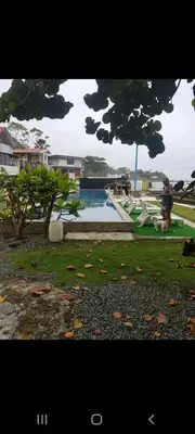 a person riding a skateboard at a skate park at Hotel la Cueva Limon in Puerto Limón