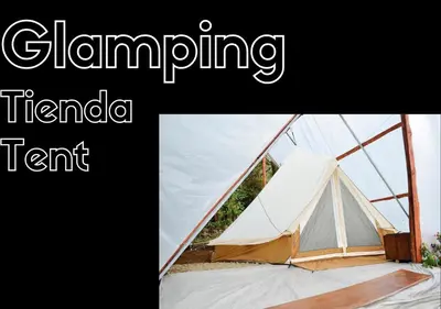 a tent with the words camping tichenoda tent at Escapadita al Bosque in San Isidro