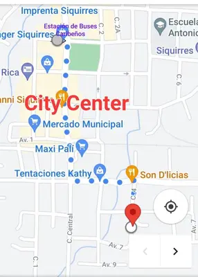 a map of the city center in mexico city at Sleep&Go! Cabinas en Siquirres Centro - Rafting tour - Tarifa corporativa Disponible in Siquirres