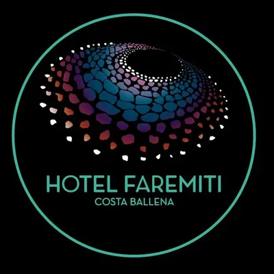 a label for a hotel ferretti with a spiral pattern at Hotel FAREMITI Uvita in Uvita
