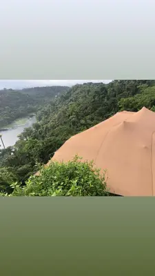 a view of a sand dune and a river at Casa maar -Treetop tent in Río Cuarto