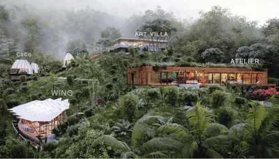 a rendering of an art villa in the jungle at Art Villas Costa Rica, Villas & Glamping in Uvita