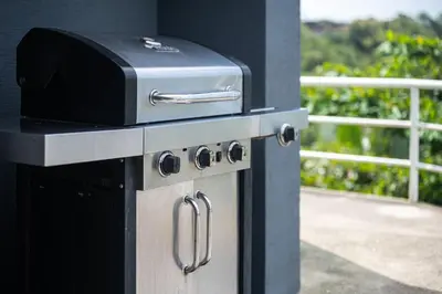 a bbq grill with a black and silver at Luxury Villa #11 El Oceano in Playa Hermosa