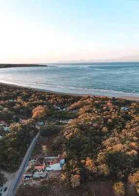 an aerial view of a beach and the ocean at ONDA - Playa Grande - Adults Only in Playa Grande