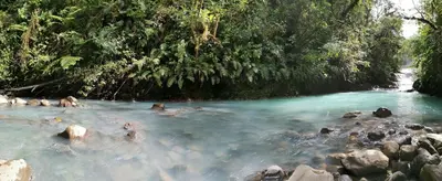 a group of people swimming in a river at The Dreamcatcher Bus in Sarchí