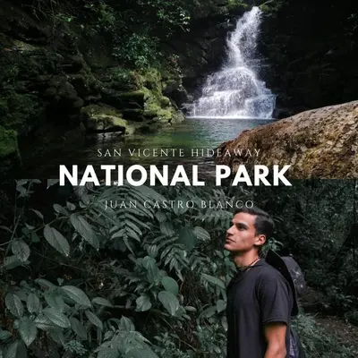 a man standing in front of a waterfall at Hotel San Vicente Hideaway in Quesada
