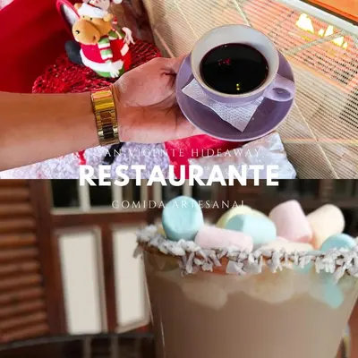 a person holding a cup of coffee and easter eggs at Hotel San Vicente Hideaway in Quesada