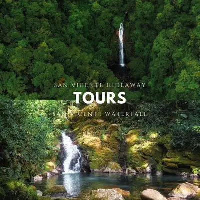 a waterfall in the middle of a river with trees at Hotel San Vicente Hideaway in Quesada