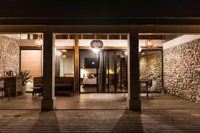 a lobby of a house with a living room at THEA Resort & Retreats - Santa Teresa in Santa Teresa Beach