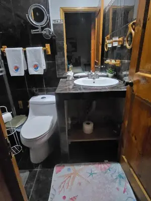 a bathroom with a toilet and a sink at Villas Playa Palo Seco in Parrita