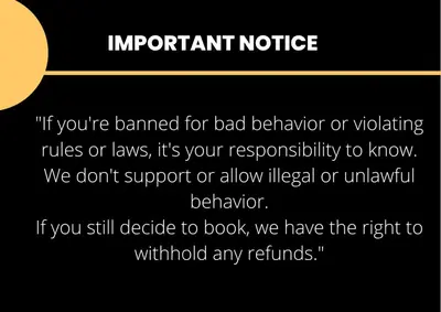 an important notice if youre damned for bad behavior or watching rules or laws at Bambu-Rivera Club Residences in San José