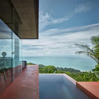 a house with a view of the ocean at ACHIOTÉ Architectural Gem - Adults Only in Uvita