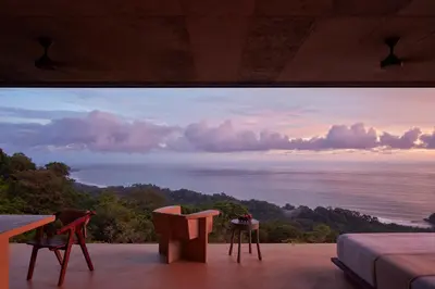 a room with a view of the ocean at ACHIOTÉ Architectural Gem - Adults Only in Uvita