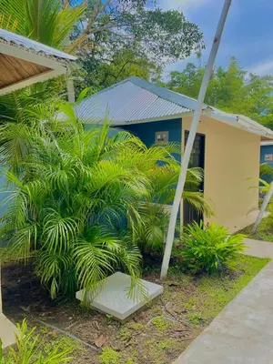a house with a palm tree in front of it at Grand Park Manuel Antonio - Adults Only in Manuel Antonio