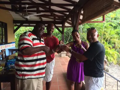 a group of people posing for a picture at 3 Architectural Homes, Wi-fi and Pool in Lagunillas
