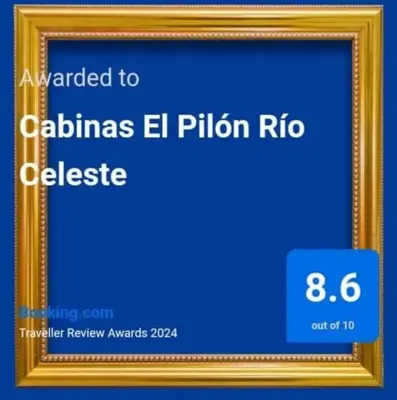 a picture frame with the words calias el pilar rico website at Cabinas El Pilón Río Celeste in San Rafael