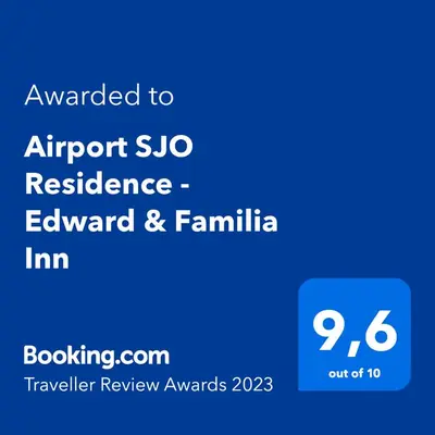 a blue sign with the words approved to airport sno residencehaven and familyin at Airport SJO Residence Cars4Rent 