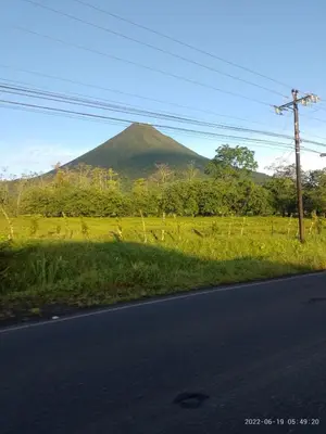 a view of a mountain from the side of a road at Garden House in Fortuna